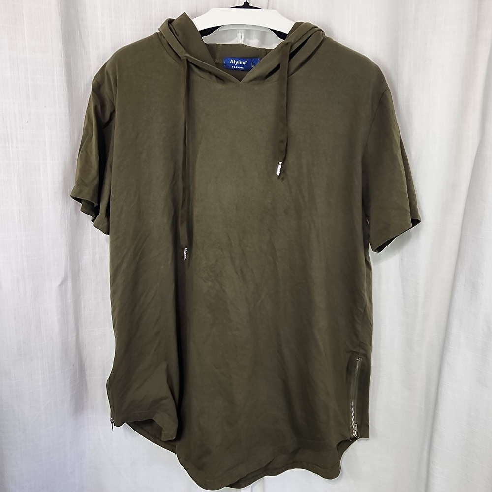 Green Short Sleeve Hoodie